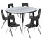 Flash Furniture 47.5" Circle Wave Grey Table Set-18" Stack Chairs XU-GRP-18CH-A48-HCIRC-GY-T-A-GG - alternate 5